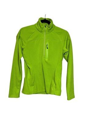 Eddie Bauer First Ascent Lime Green Micro Fleece 1/4 Zip Pullover, size XS